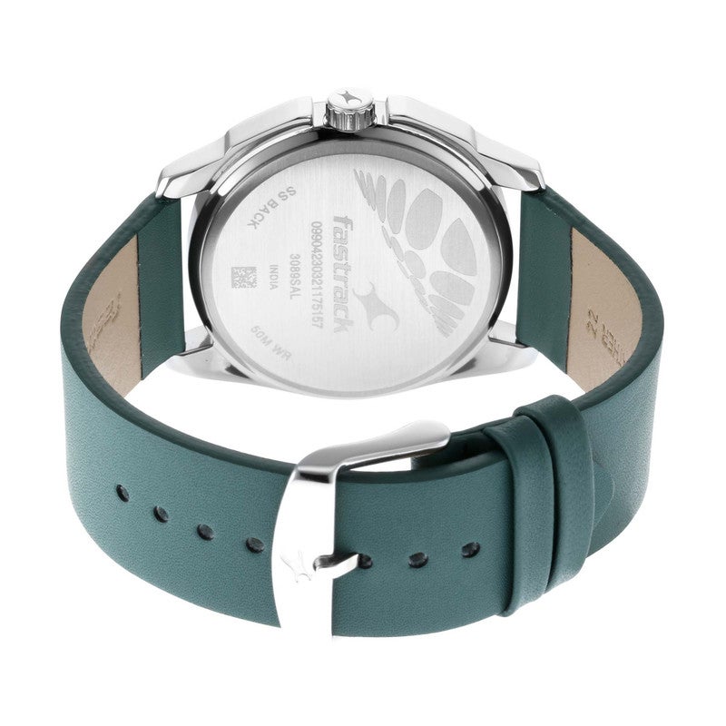 fastrack Men Black Dial Green Strap Analog Watch Bold Modern Adventure Style 3089SL16 - Image 4