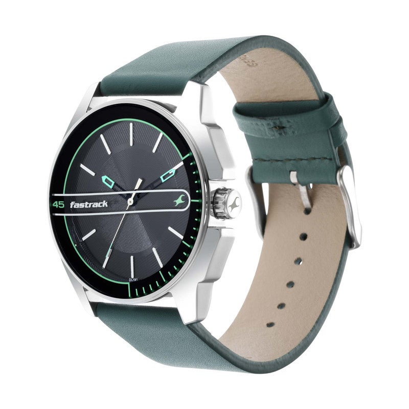 fastrack Men Black Dial Green Strap Analog Watch Bold Modern Adventure Style 3089SL16 - Image 2