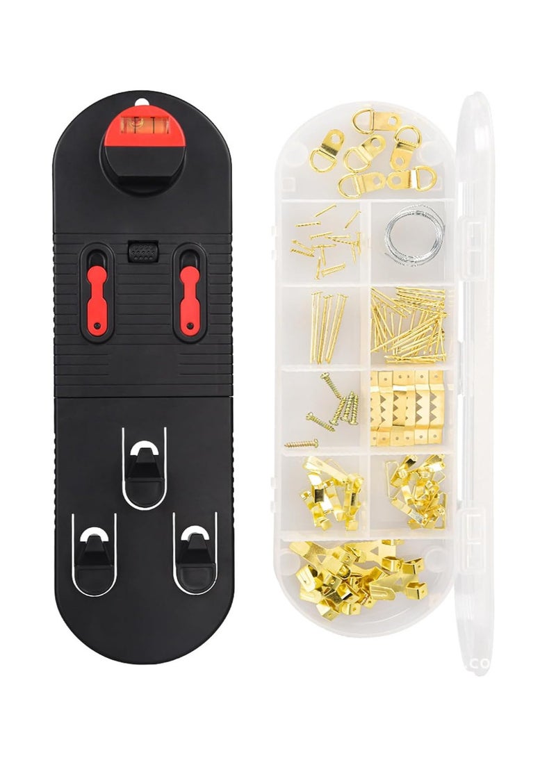 Excefore Picture Hanging Tool, Wall Hanging Kit with Picture Hanging Tool, Photo Frame Hangers Hanging Tool Picture Hanging Tool Kit, Frame Wall Locator with Level Straight-Up Heavy Picture Hanging Kit - Image 1