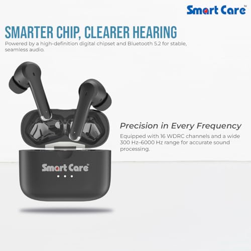 SMARTCARE SC-909 Digital Hearing Aid Buds | 16-Channel WDRC | Bluetooth 5.2 | 40 Hour Battery Life | Rechargeable TWS Device with Button Control | Type-C Charging | for Mild to Moderately Severe Loss - Image 4