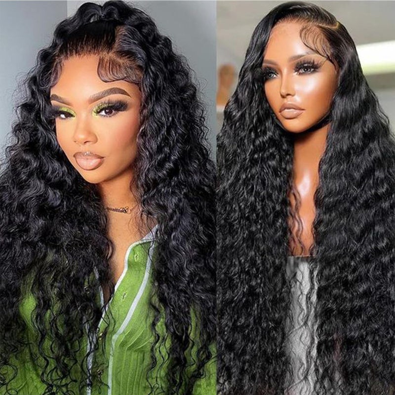 SODLIS 5x5 HD Lace Closure Wigs Human Hair Wear And Go Glueless Wigs Human Hair Pre Plucked With Baby Hair Ready to Go Deep Wave Lace Front Wigs Human Hair for Women Black 22 Inch Curly