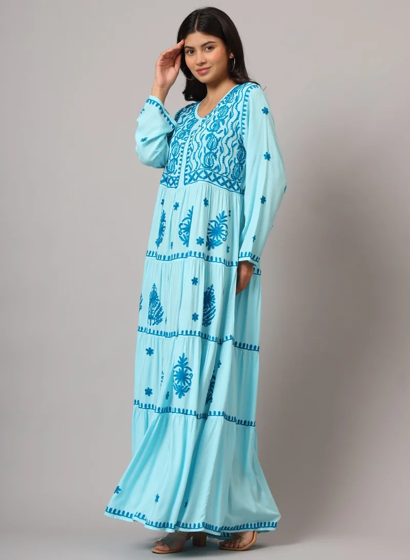 Alaya Hand Embroidered Lucknowi Chikankari  Rayon Jalabiya-AL3935