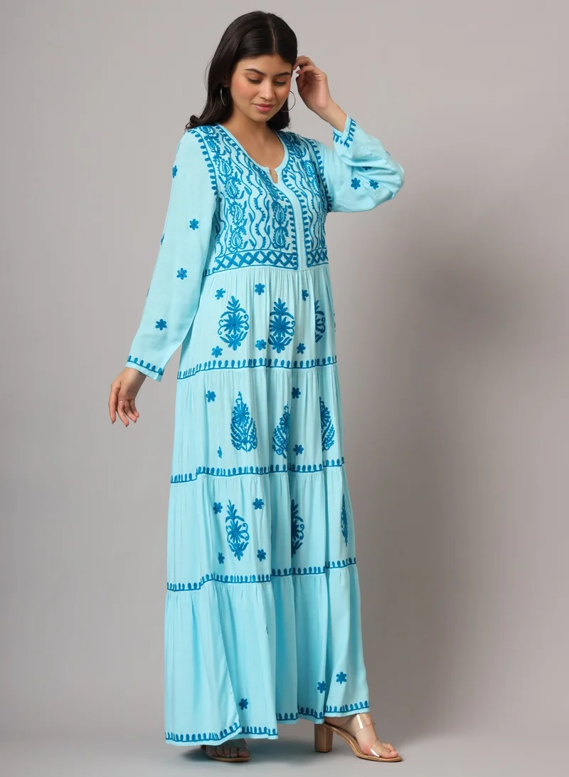 Alaya Hand Embroidered Lucknowi Chikankari  Rayon Jalabiya-AL3935