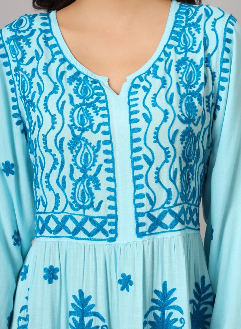 Alaya Hand Embroidered Lucknowi Chikankari  Rayon Jalabiya-AL3935