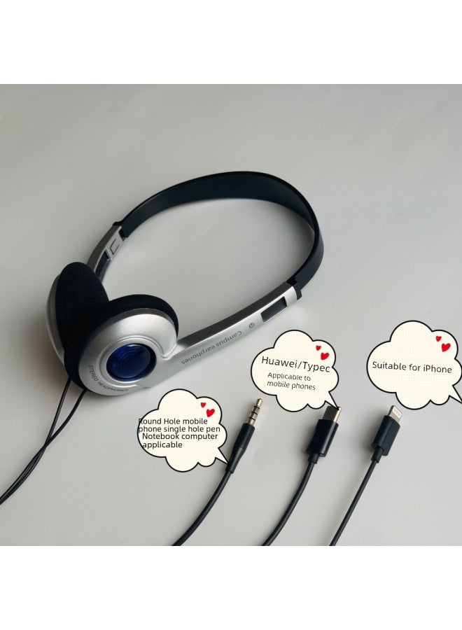 Vintage Wired Headset Upgraded Version Ultra Light School Use Suitable For Tablet Huawei Other Devices-Color:Upgraded Campus Grass Green Wired Headset (Apple 15 Special)  - Image 3