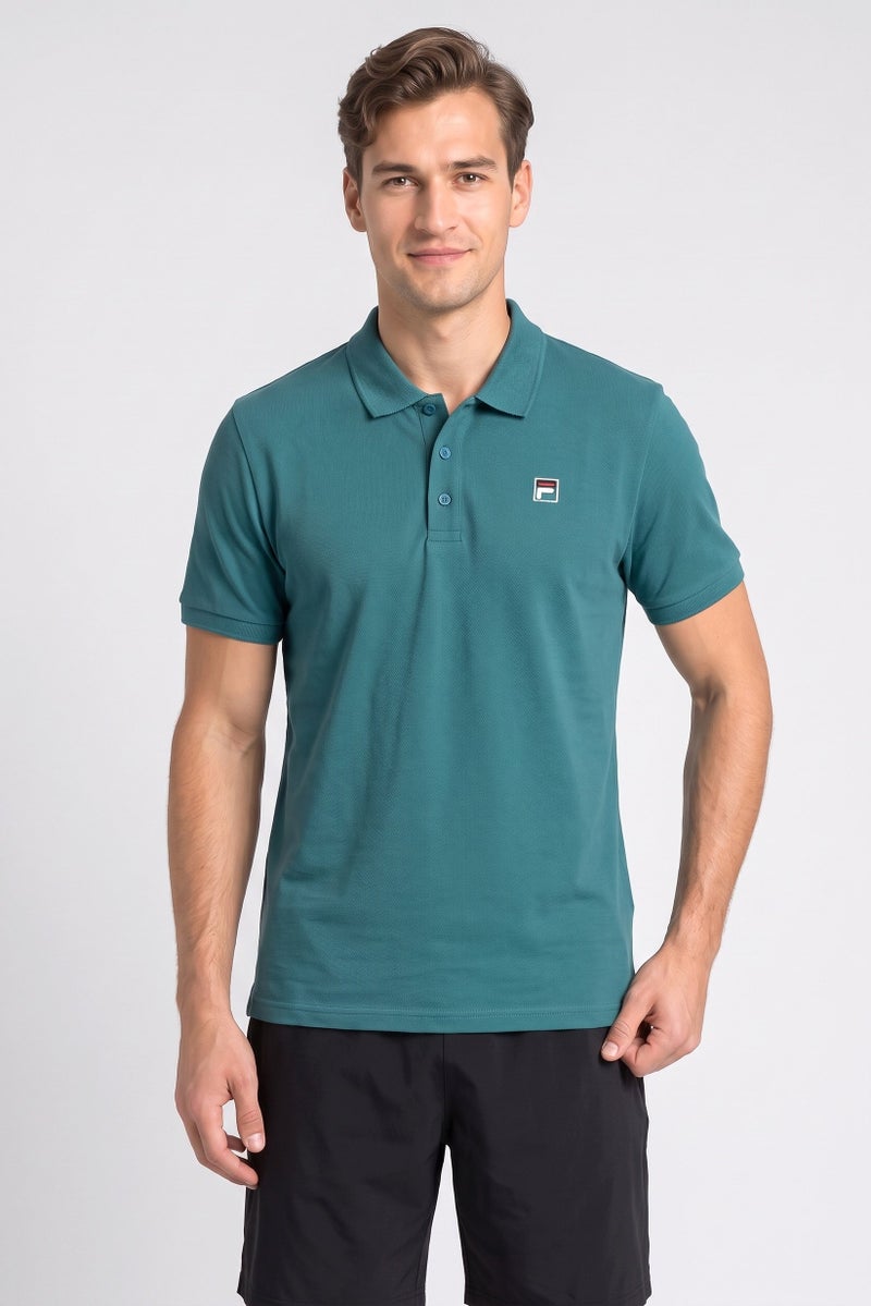 FILA Men Sportswear Fit Short Sleeve Outdoor Polo Shirt, Green - Image 1