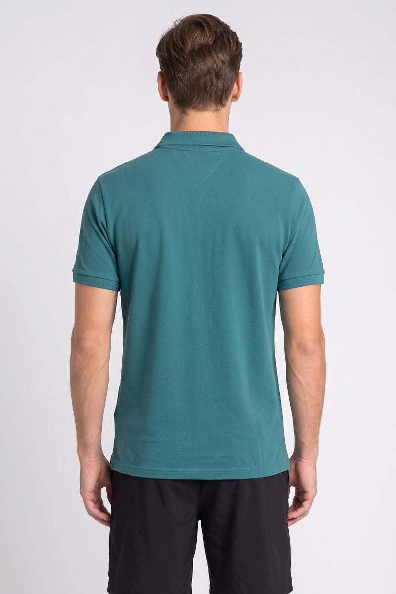FILA Men Sportswear Fit Short Sleeve Outdoor Polo Shirt, Green - Image 4