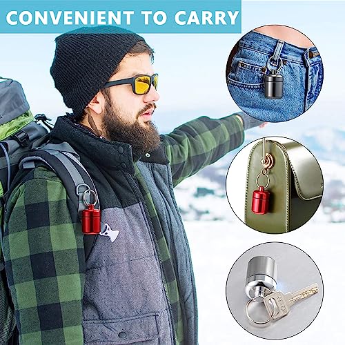 HANNEA® 3PCS Mini Aluminum Keychain Medication Pill Box, Waterproof Mini Metal Pill Holder Medicine Bottle for Outdoor, Travel, Camping, Style A - Image 5