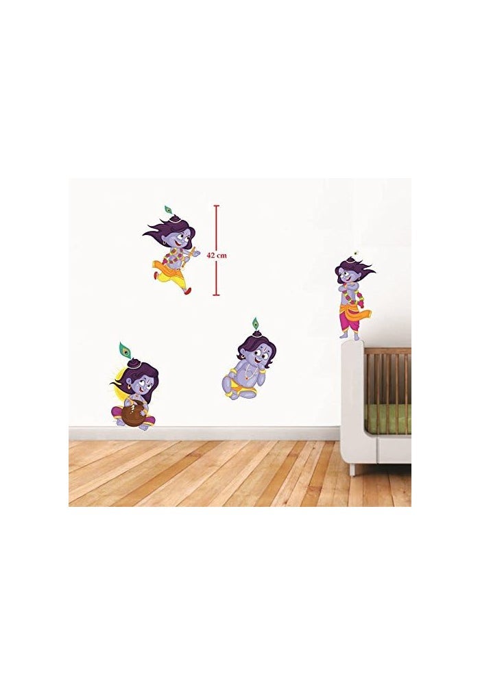 Asmi Collections PVC Wall Stickers - Four Little Cute Krishna - Image 2
