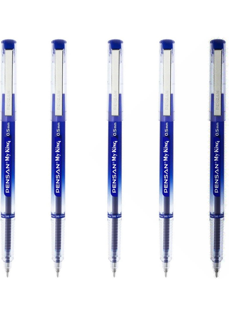 My King Needle Tip Metal Clip Gel Ballpoint Pen 0.5 mm Blue - 5 Pieces - pzsku/Z0D4AB938D3002D23C188Z/45/_/1735042751/a87db917-0be6-4ca8-a86e-cce491713281