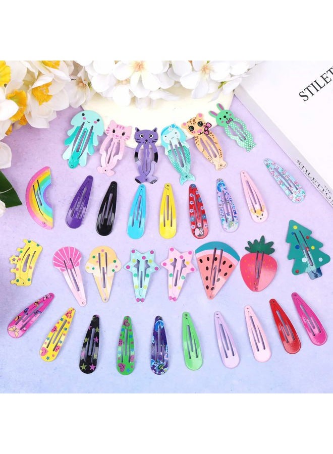 Anezus 80 Pcs Hair Clips for Girls Hair Barrettes Snap Non-Slip Metal Hair Clips for Girls Kids Teens Women - Image 5