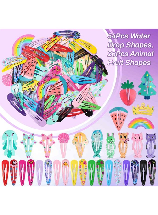 Anezus 80 Pcs Hair Clips for Girls Hair Barrettes Snap Non-Slip Metal Hair Clips for Girls Kids Teens Women - Image 3