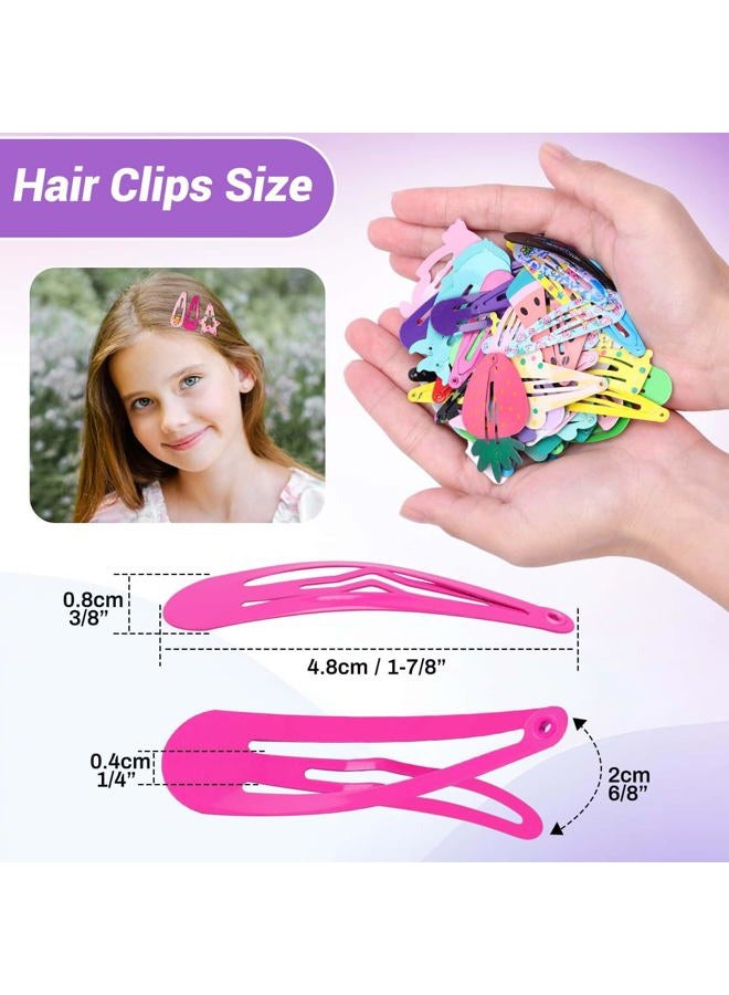 Anezus 80 Pcs Hair Clips for Girls Hair Barrettes Snap Non-Slip Metal Hair Clips for Girls Kids Teens Women - Image 4