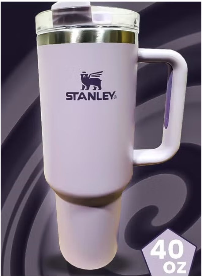 Stanley 40oz Tumbler – Stainless Steel Travel Mug with Reusable Straw – BPA Free, Eco Friendly & Dishwasher Safe – Leakproof FlowState Lid & Double Wall Insulation – Keeps Drinks Hot for 16H & Cold for 24H – Slim Base Fits Most Car Cup Holders – Rugged Ergonomic Handle for Travel, Work & Outdoor Adventures