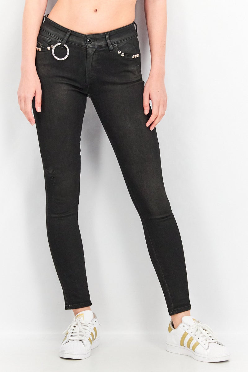 DIESEL Women Se Slandy Super Slim Skinny Jeans, Black  - Image 1