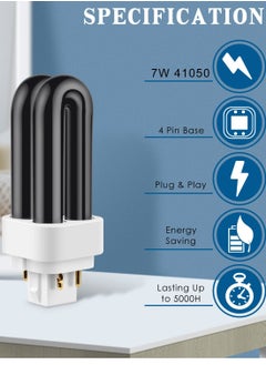 KASTWAVE 3 Pack Replacement UV Bulbs Compatible, UV Ultraviolet Fluorescent CFL Light Bulb, 7W Replacement Bulbs for Dynatrap with DT1100 DT250IN DT300IN DT1250, 4 Pin Base  - Image 2
