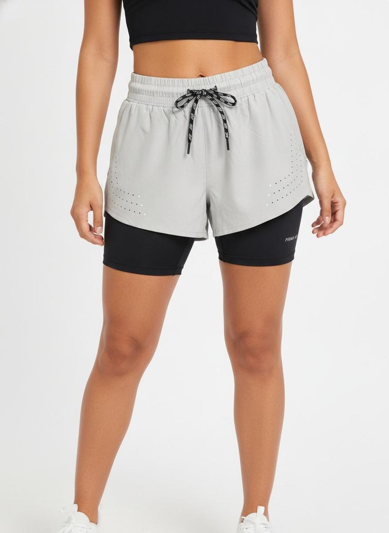 Prima Ace Women's Shorts Gym Addict Premium Light Grey - Image 3