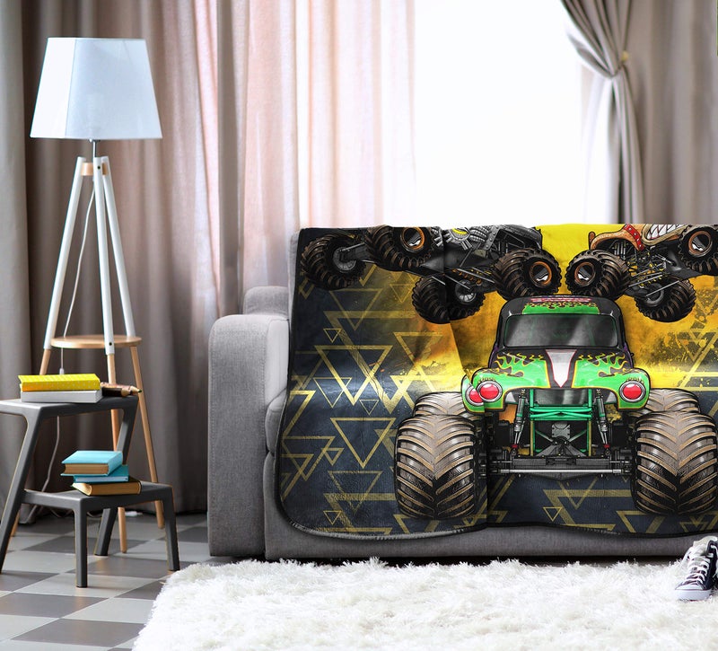 Jay Franco Monster Jam MJ Life Blanket - Measures 62 x 90 inches  Kids Bedding Features Grave Digger - Fade Resistant Super Soft Fleece - Image 5
