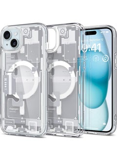 Spigen غطاء Ultra Hybrid MagFit لهاتف iPhone 15 مع MagSafe - Zero One White  - Image 1
