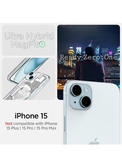 Spigen غطاء Ultra Hybrid MagFit لهاتف iPhone 15 مع MagSafe - Zero One White  - Image 2