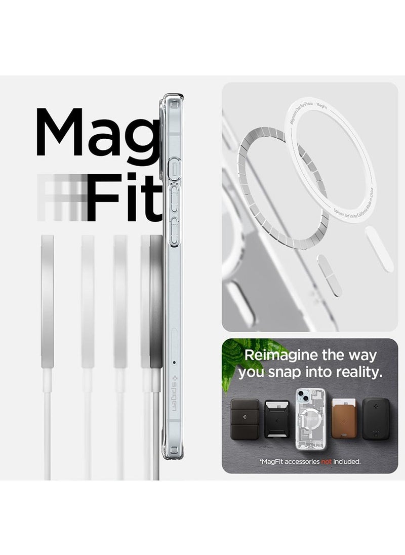 Spigen - Ultra Hybrid MagFit for iPhone 15 Case Cover with MagSafe - Zero One White - Image 1