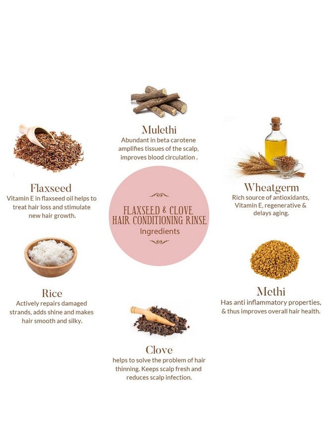 OHRIA Ayurveda Flaxseed & Clove Hair Conditioning Rinse | Condition, Soften & Protects | Vitamin E-Enriched | 8Gm (20 Pouches) - Image 4