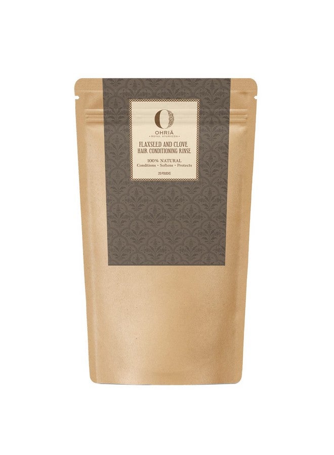 OHRIA Ayurveda Flaxseed & Clove Hair Conditioning Rinse | Condition, Soften & Protects | Vitamin E-Enriched | 8Gm (20 Pouches) - Image 1