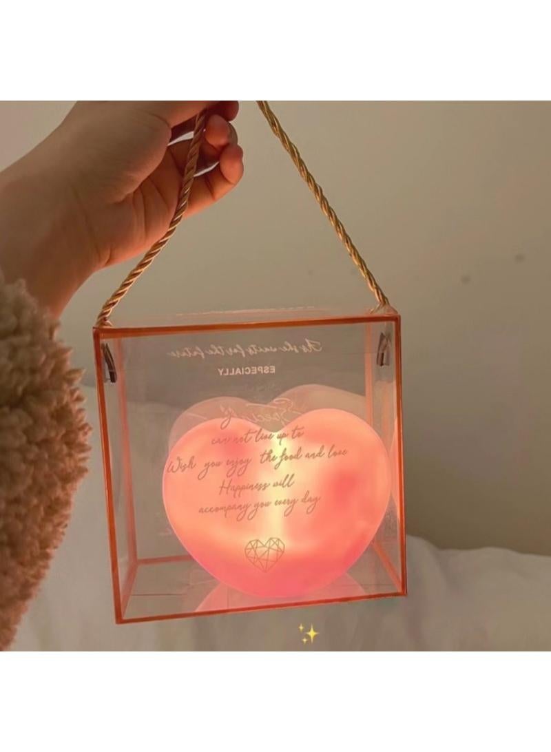 Love Little Night Light Eye Protection Sleep Light Romantic Atmosphere Light Student Dormitory Desktop Decoration Bedside Decoration Light Pink - Image 1