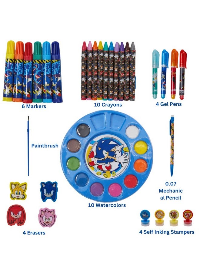 إنوفيتيف ديزاينز مجموعة فنية إبداعية ممتعة للأطفال من Sonic The Hedgehog للتلوين والرسم والحرف اليدوية - Image 2