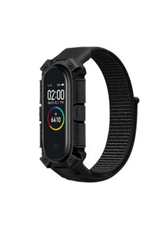 Replacement Strap For Xiaomi Mi Band 6 / 5 / 4 / 3 Armor Nylon Strap Watch Band Dark Black