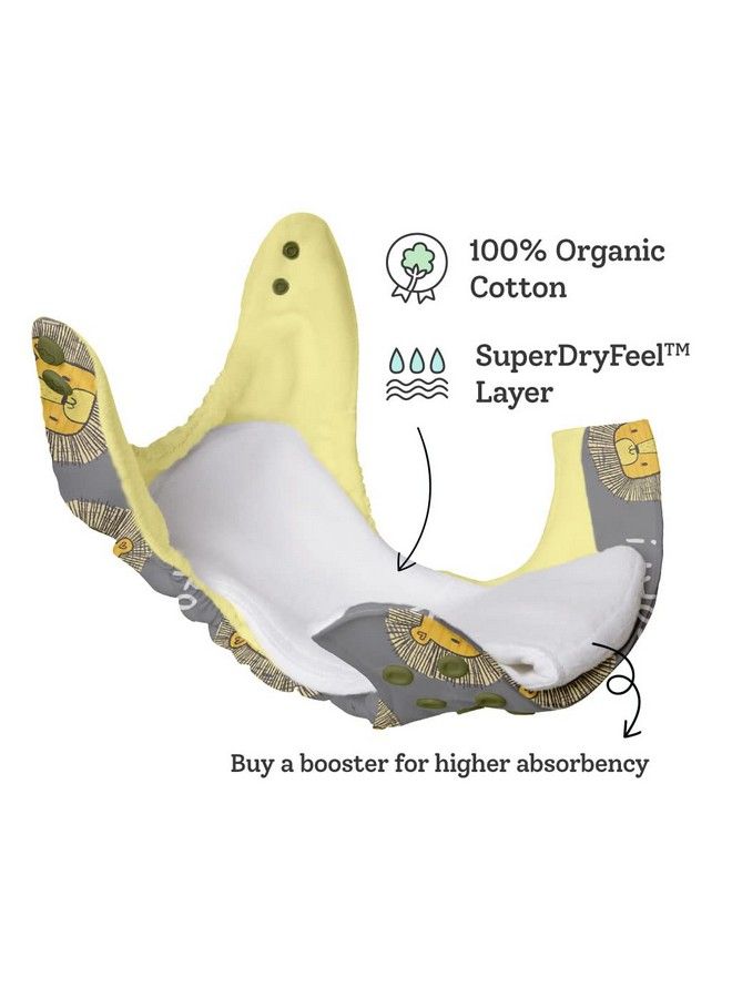 Superbottoms New Uno Freesize Cloth Diaper ; Cloth Diaper For Babies 3M To 3Y ; Washable & Reusable Cloth Diaper ; Comes With Cloth Diaper Insert ; 1 Diaper And 1 Organic Cotton Soaker - Image 5