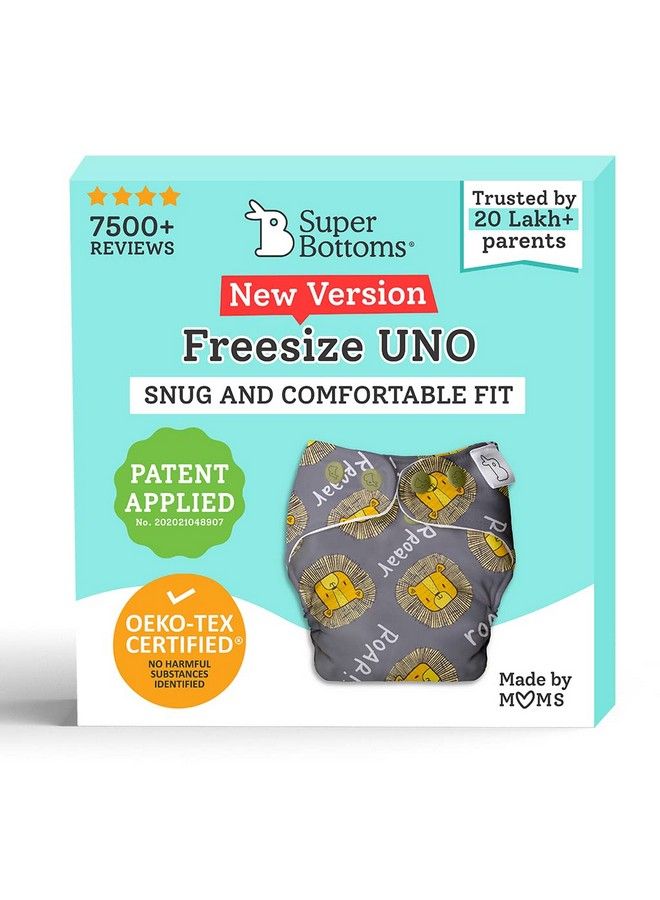 Superbottoms New Uno Freesize Cloth Diaper ; Cloth Diaper For Babies 3M To 3Y ; Washable & Reusable Cloth Diaper ; Comes With Cloth Diaper Insert ; 1 Diaper And 1 Organic Cotton Soaker - Image 2