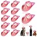 Sotiff 12 Pcs Mini Cowboy Hats Miniature Cowboy Hat Set West Party Supplies Neon Holographic Tiny Western Cowgirl Hat Pack Small Doll Decor for Doll Theme Party Drinks Bottle Cupcake TopperNeon Pink - Image 2