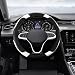 Tecledsn Car Steering Wheel Cover Steering Wheel Protector Universal 14515 Inch Microfiber Leather Breathable Auto Steering Wheel Covers Carbon Fiber Steering Wheel Cover for Women Men White - Image 2