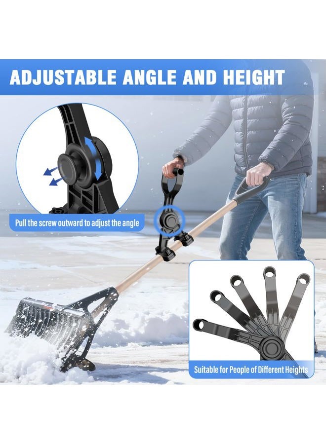 Goldusk Adjustable Snow Shovel Handle, Goldusk 5-Angle Ergonomic Extension Handle for Snow Removal & Garden Tools, ABS+GF Universal Assist Handle for Snow Shovel, Rake, String Trimmer, Back-Saving Design - Image 2