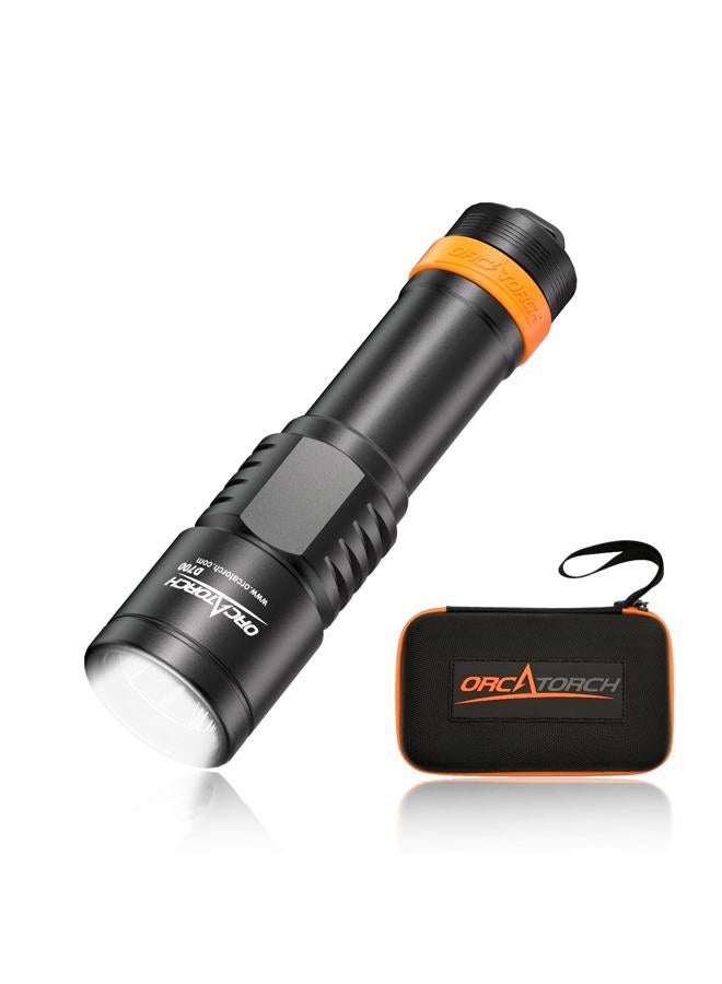 ORCATORCH D700 1700 Lumens Dive Light Torch Mechanical Head Twist ON/Off Professional Underwater Submersible Flashlight, IP68 Waterproof, for Scuba Divers Technical Wreck Deep Sea Diving - Image 1