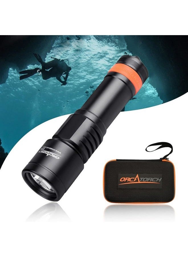 ORCATORCH D700 1700 Lumens Dive Light Torch Mechanical Head Twist ON/Off Professional Underwater Submersible Flashlight, IP68 Waterproof, for Scuba Divers Technical Wreck Deep Sea Diving - Image 2