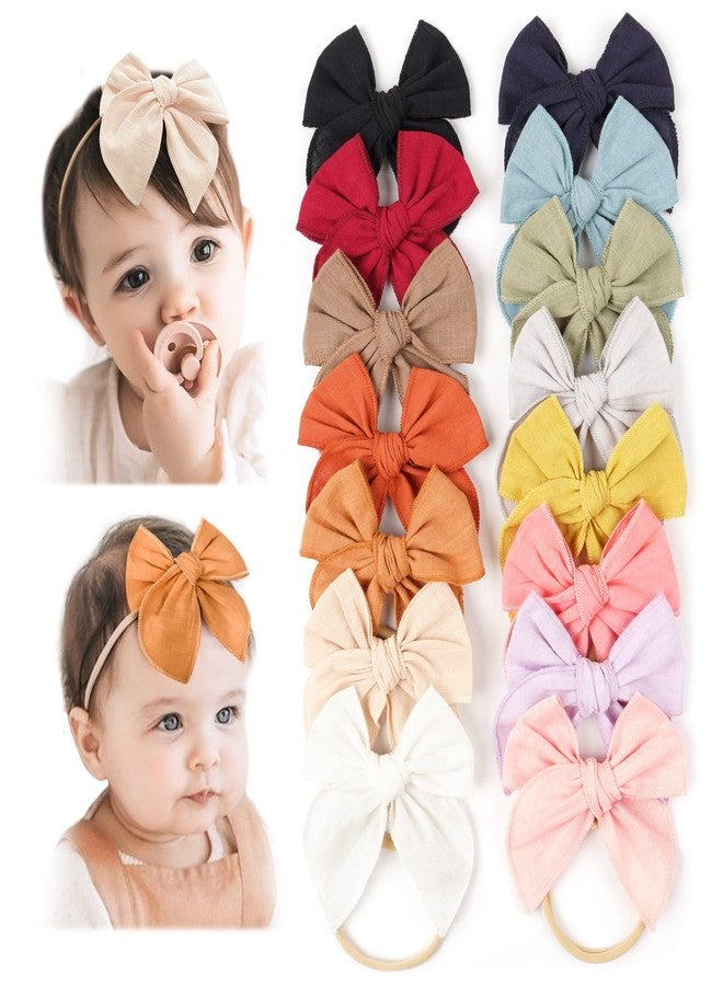 Niceye Baby Girl Bows and Headbands, Stretchy Nylon Hairbands Hair Bows for Newborns, Infants, Toddlers - Handmade Baby Hair Accessories for Girls - Image 1