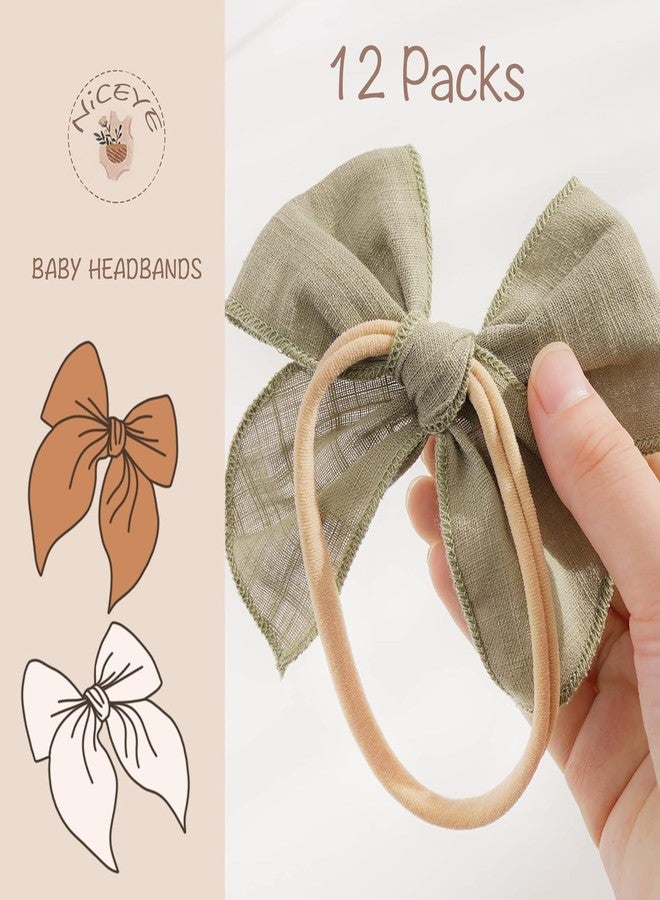 Niceye Baby Girl Bows and Headbands, Stretchy Nylon Hairbands Hair Bows for Newborns, Infants, Toddlers - Handmade Baby Hair Accessories for Girls - Image 2