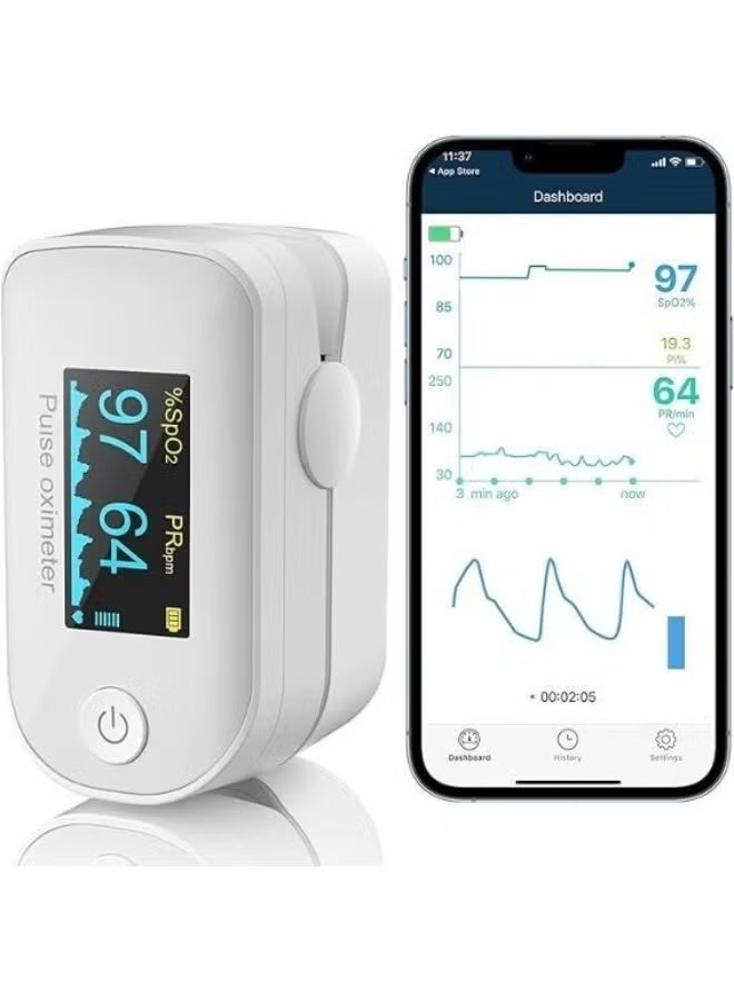 Pulse Oximeter – Bluetooth Finger Clip Oximeter with Original High-Quality Materials, Portable SPO2 & Blood Oxygen Level Health Monitor - Image 1