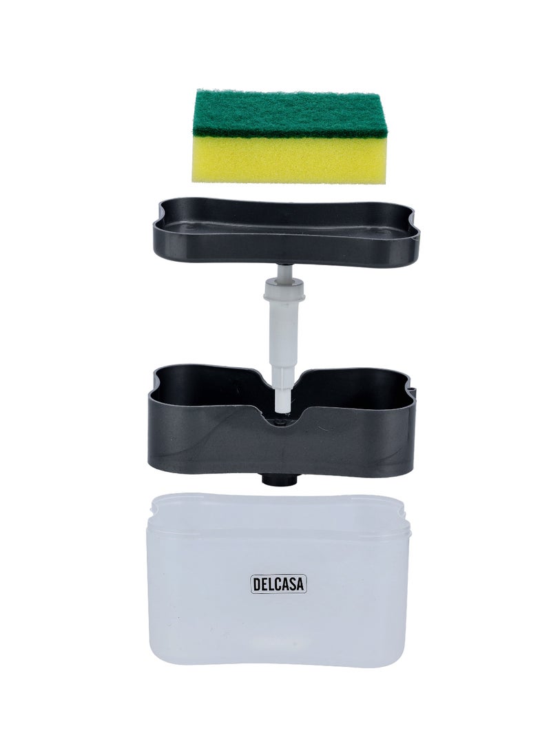 DELCASA DelCasa Liquid Soap Dispenser with Sponge Scrubber DC2602  - Image 4