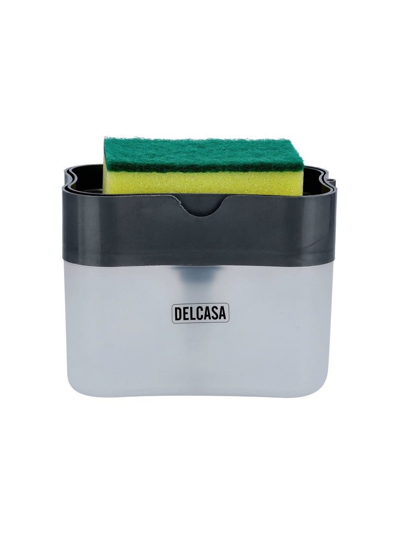 DELCASA DelCasa Liquid Soap Dispenser with Sponge Scrubber DC2602  - Image 1