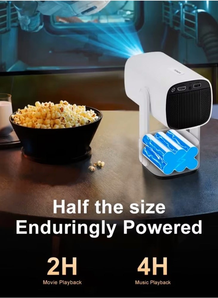 Generic - Portable Mini Projector with Ambient Lamp - Native 1080P Resolution with 4K Support - Image 1