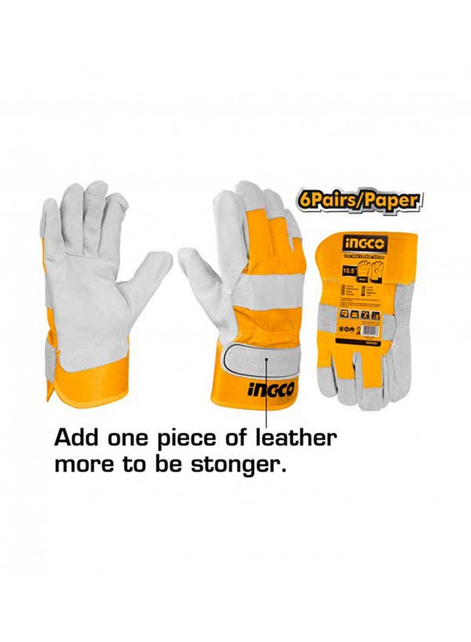 INGCO Heat Resistant Gloves Yellow/Grey - Image 2