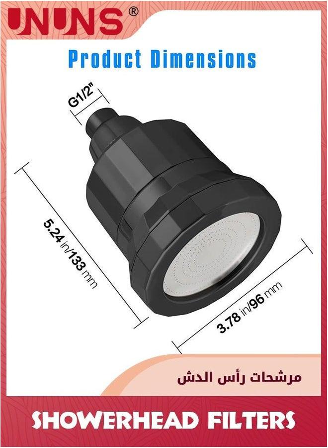 UNUNS 15-Stage Shower Filter,2-in-1 Water Softener Head High Pressure For Hard Water,Shower Filters To Remove Chlorine And Fluoride,Water With - Image 5