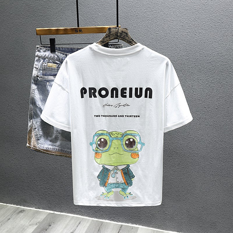 Trendy Brand Short-Sleeved T-Shirt Summer Arrival Loose Top American Style Ins Five-Sleeved Cartoon All-Match T-Shirt For Boys - Image 1