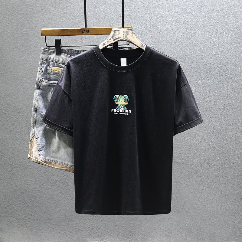 Trendy Brand Short-Sleeved T-Shirt Summer Arrival Loose Top American Style Ins Five-Sleeved Cartoon All-Match T-Shirt For Boys - Image 5