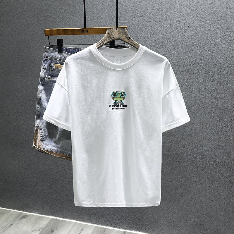 Trendy Brand Short-Sleeved T-Shirt Summer Arrival Loose Top American Style Ins Five-Sleeved Cartoon All-Match T-Shirt For Boys - Image 3