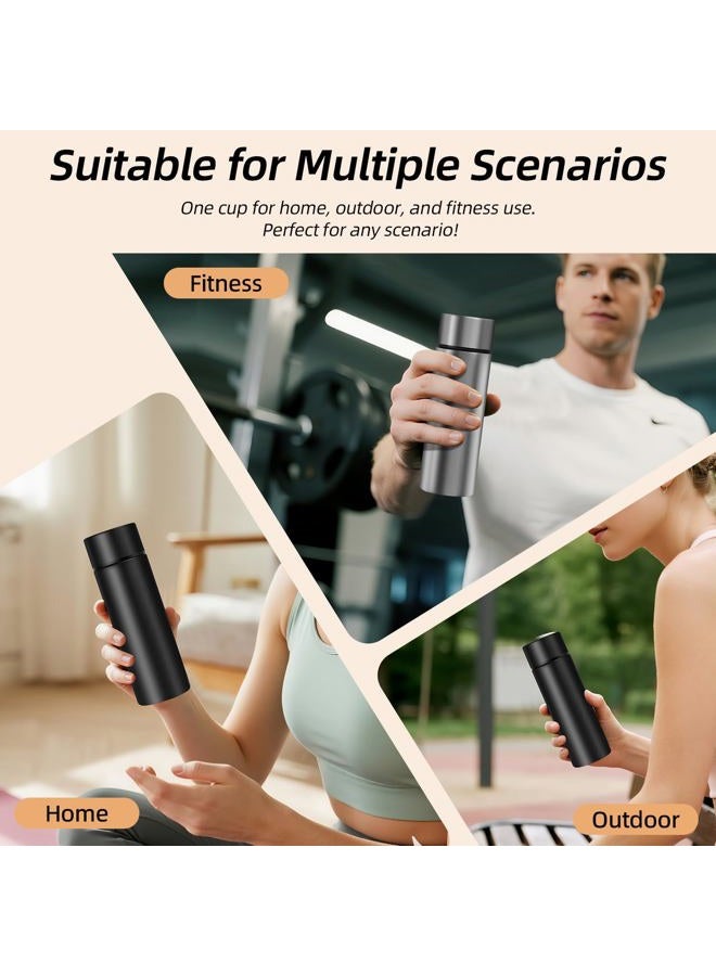 coocuture Cute Water Bottle - 5 Oz Mini Insulated Stainless Steel Bottle - Keeps Cold for 12 hours, Hot for 6 hours, Perfect for Purse or Kids Lunch Bag （Black） - Image 5