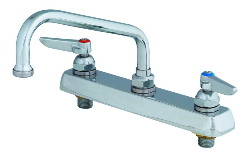 T&S Brass B-1122 Workboard Faucet with Deck Mount, 8-Inch Centers, 10-Inch Swing Nozzle and Lever Handles - Image 3